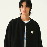 [UNISEX] フラワードット刺繍ベースボールジャケット