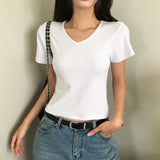 [MADE/S,M] ベーシックレーヨンVネック半袖Tシャツ