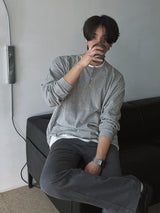 ASCLO レイヤードヘンリーネックTシャツ (3color)