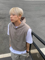 Snap Hooded Nylon Vest 3C