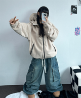OVERFIT FLEECE ZIP-UP💛🤎🖤 - 3 COLORS