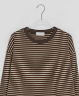 [ユニセックス]ケンッパストライプオーバーラウンドロングスリーブTシャツ