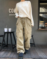 クルーウォッシュドバックアンダーポケットカーゴパンツ