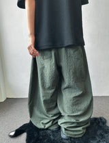 Catch Curve Seersucker Belted Semi-Balloon Pants 4COLOR