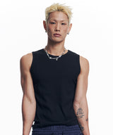 Ribbed Cutout Sleeveless - Black
