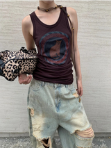 キャットウェスタンカラーロングノースリーブTシャツ