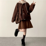 Bubble corduroy pintuck midi mini skirt