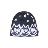 GC075 Graffiti Cats Knit Beanie (BLACK)
