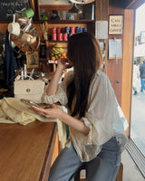 Chani punched lace blouse