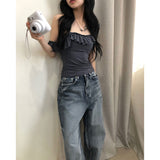 Sand Crack Washing Denim