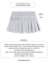 dot brooch pleats mini skirt