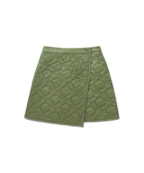 Women’s Clover Heart Quilted Wrap Mini Skirt Olive