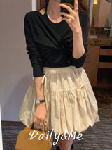 Halter Twisted T-shirt(3color)