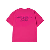 25FW ボーダーラインベーシックロゴショートスリーブTシャツ ホットピンク