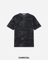 カモフラージュヘンリーネックショートスリーブTシャツ