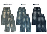 Dual Switch Gradient Flap Pocket Two-Way Snap Wide Pants (3 Colors)