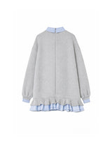 Claire Tie Layered Sweatshirt Dress Grey