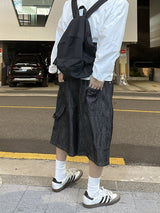 [Linen] カーペンダーバンディングバミューダパンツ