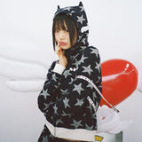 Angel of Star Wing Zip-Up Hoodie - NAVY