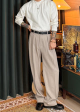 Three-Tuck Back Banding Slacks  3COLOR