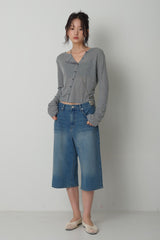 Oblique Tencel Cardigan_Melange gray