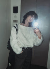 Local shoulder chain hairy knit