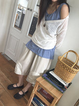 Fineb Button Pocket Layered Sleeveless One Piece