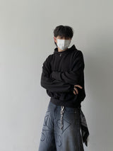 Louis High-Neck Muji Cropped Hoodie 3C