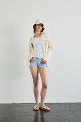 LUMINOUS OVERSIZED SHIRT / BEIGE
