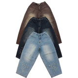 Vintage Distressed Denim Balloon Pants
