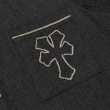 "Y" 刺繍デニムシャツ Black