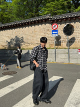 Autumn double check shirt