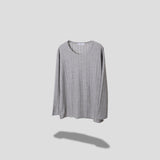 [HFORUS MADE]Forus Knitted pleats U - kneck long sleeves