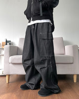 Stitch Balloon Cargo Denim Pants