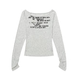 レターシャーリングスリーブＴシャツ