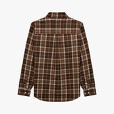 Stranger Classic Fit Cotton Embroidery Long Sleeve Shirt (Brown Check)
