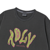 25SS ヴィンテージフローフォントピグメントショートスリーブTシャツ チャコール