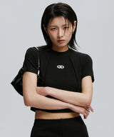 SYMBOL EDGE-CUT CROP T-SHIRTS_BK