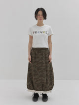 Camo Balloon Jersey Skirt (Khaki)