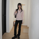 Rasen Low Rise Slit Cotton Bootcut Pants