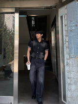 Ever snap muscle-fit denim shirt