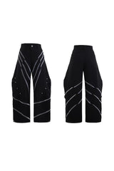 Striped Studded Blade Trousers