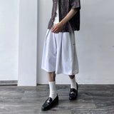 Side-Button Structured Shorts