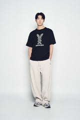 25SS ストライプラビットショートスリーブTシャツ ブラック