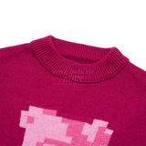 24FW PIXEL BEAR ARTWORK KNIT PINK