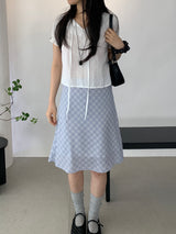Yourty Lace Puff Short Sleeve Blouse