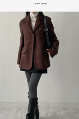 [wool 50%] フォトヘアリーシングルルーズフィットジャケット