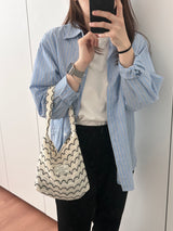 wave knit bag