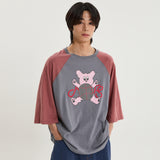 マルチーズトイラグランスリークォータースリーブTシャツ