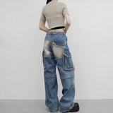 (Unisex) Bison Cargo Wide Denim